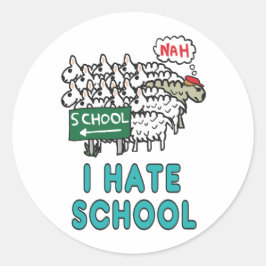 I Hate School Runt Klistermärke
