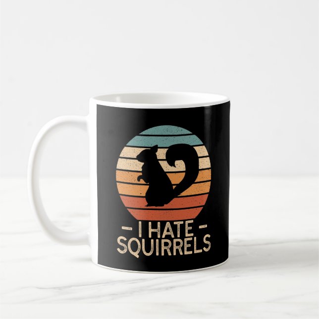 I Hate Squirrels - Funny Retro Stil T-Shirt Kaffemugg (Vänster)