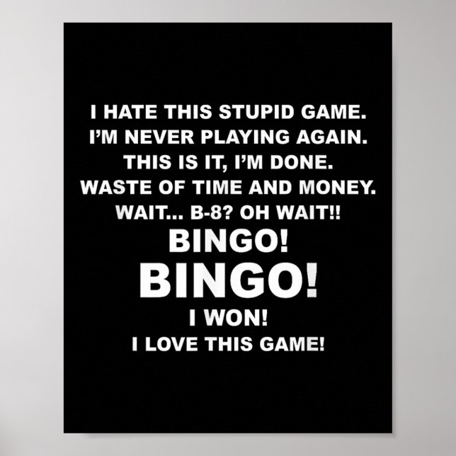 I Hate This Stud Game I'm Never Playing Again Bing Poster (Framsidan)
