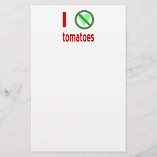 I Hate Tomatis I No Kärlek Tomater Brevpapper