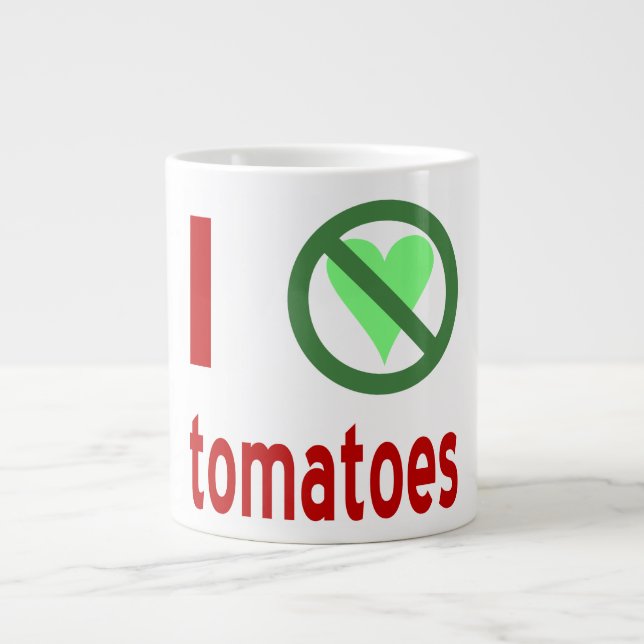 I Hate Tomatis I No Kärlek Tomater Jumbo Mugg (Framsidan)