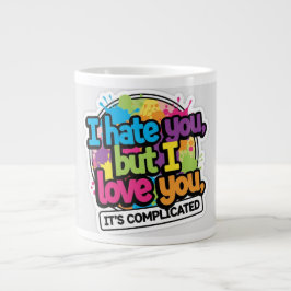 I Hate You But I Love You Sticker Jumbo Mugg