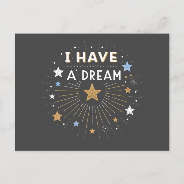 I Have a Dream Inspirational Starburst Art Vykort (Framsida)