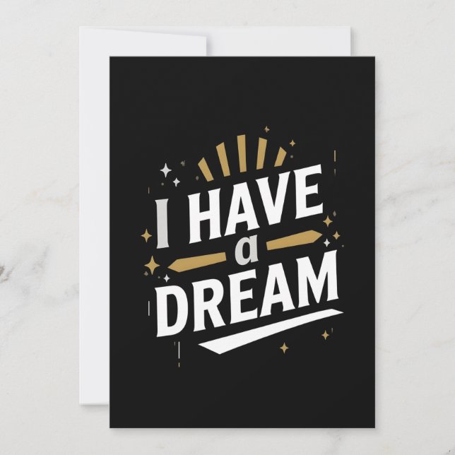 I Have a Dream Inspirational Typography Art Julkort (Framsida)