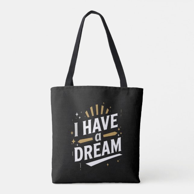 I Have a Dream Inspirational Typography Art Tygkasse (Baksida)