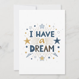 I Have a Dream Starburst Typography Art Julkort