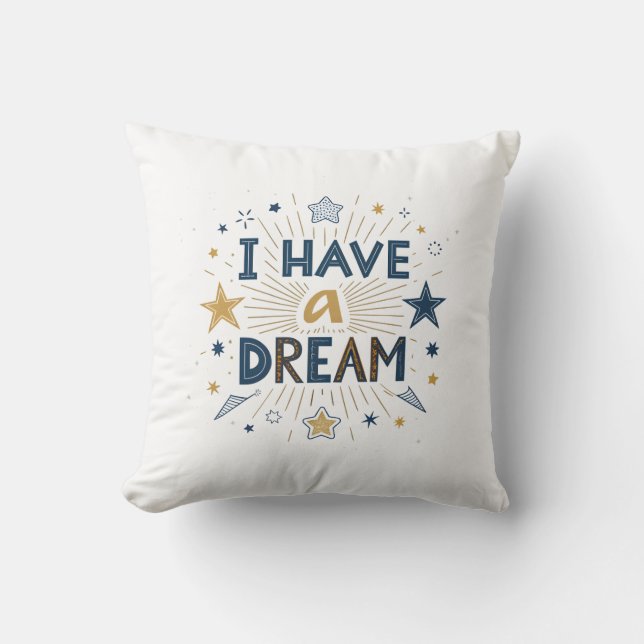I Have a Dream Starburst Typography Art Kudde (Framsida)
