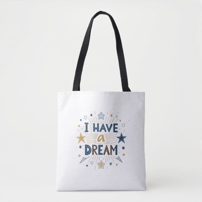 I Have a Dream Starburst Typography Art Tygkasse (Framsida)