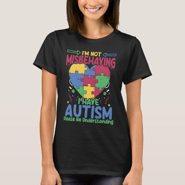 I Have Autism  Autistic Puzzle Support Autism Awar T Shirt (Framsida)