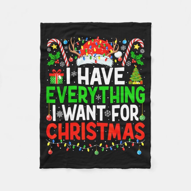 I Have Everything I Need Couples Pajamas Christmas Fleecefilt (Framsidan)