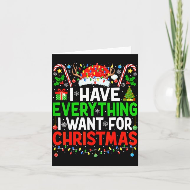 I Have Everything I Need Couples Pajamas Christmas Kort (Framsida)
