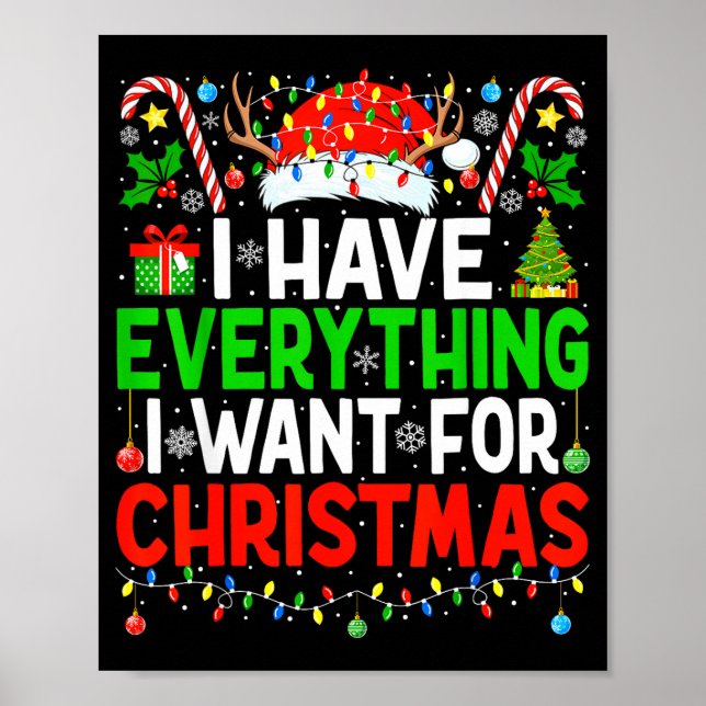I Have Everything I Need Couples Pajamas Christmas Poster (Framsidan)