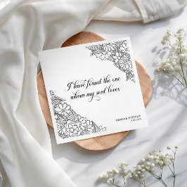 I Have Found theBlack and White Floral  Pappersservett