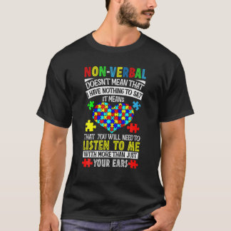 I Have Nonverbal Autism Valentine's Day Puzzle Pie T Shirt