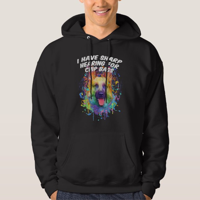 I Have Sharp Hearing for Chip Bags  German Shepher Hoodie (Framsida)