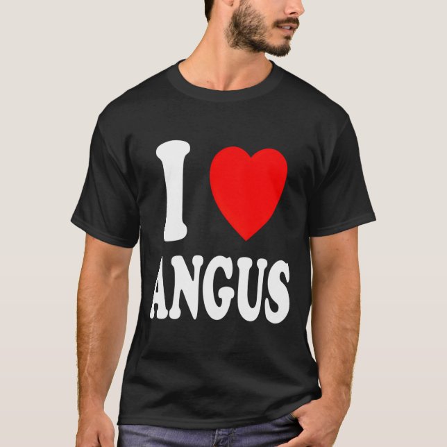 I He Love Angus Spouse Married T Shirt (Framsida)