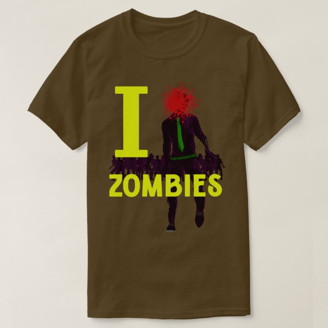 I Headshot Zombies T Shirt (Design framsida)