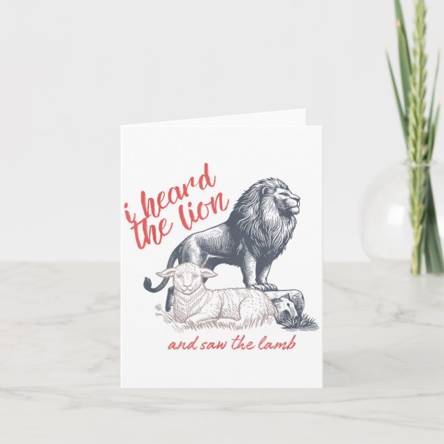 I Heard The Lion And Saw The Lamb Sheep Minimalist Kort (Framsida)