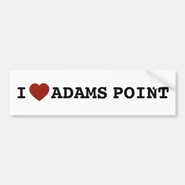 I heart Adams Point Bumper Sticker Bildekal (Framsidan)
