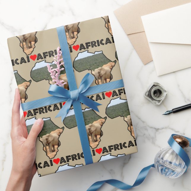 I Heart Afrika Karta Black Elephant Herd Presentpapper (Gifting)