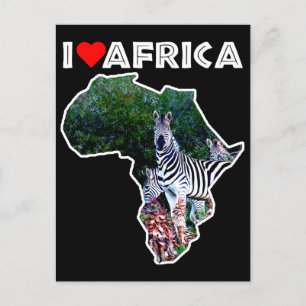 I Heart Afrika Zebra Aloe Vykort
