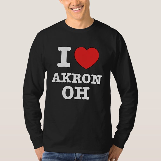 I Heart Akron Ohio OH Love T Shirt (Framsida)