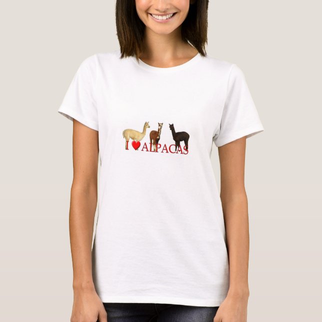 I "Heart" Alpacas T-shirt (Framsida)