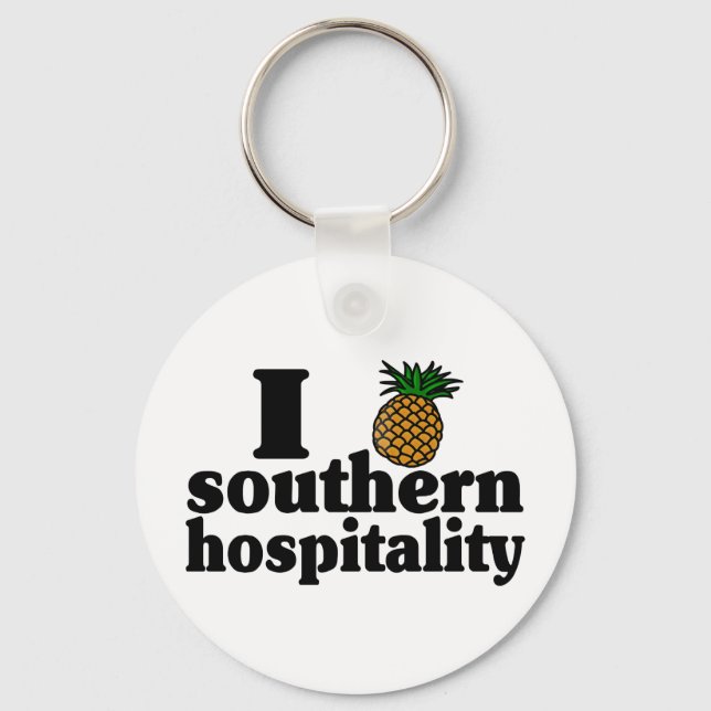 I Heart (ananas) Southern Hospitality Nyckelring (Framsida)