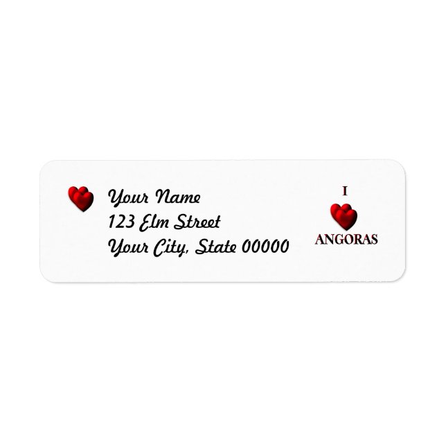 I Heart Angoras Returadress Etikett (Framsidan)