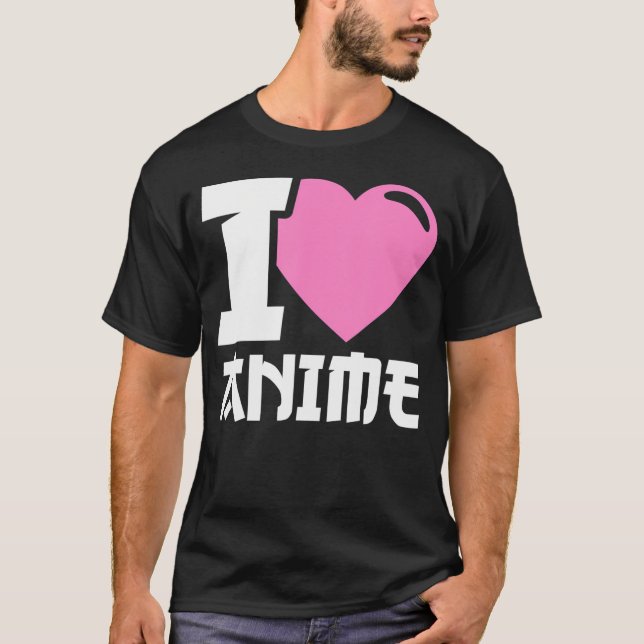 I Heart Anime I Kärlek Anime T Shirt (Framsida)