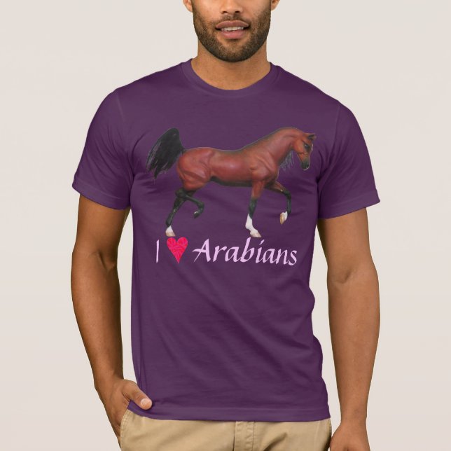 I Heart araber Kärlek Arabians Horse Art Tee Shirt (Framsida)