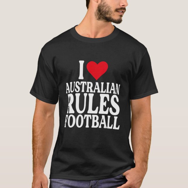 I Heart Australian-fotbollen I kärlek-australiska  T Shirt (Framsida)