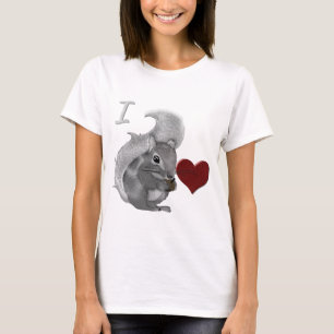 I Heart Baby-ekorrar Fuzzy Animal T Shirt