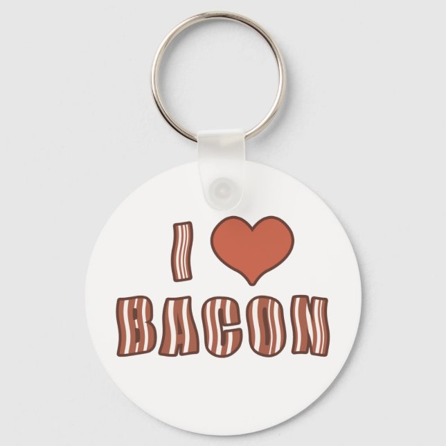 I Heart Bacon Keychain 001 Nyckelring (Framsida)