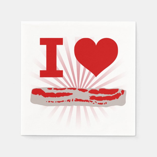 I Heart Bacon Pappersservett (Framsidan)