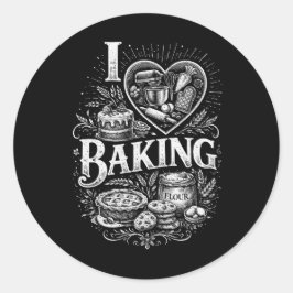 I Heart Baking Runt Klistermärke