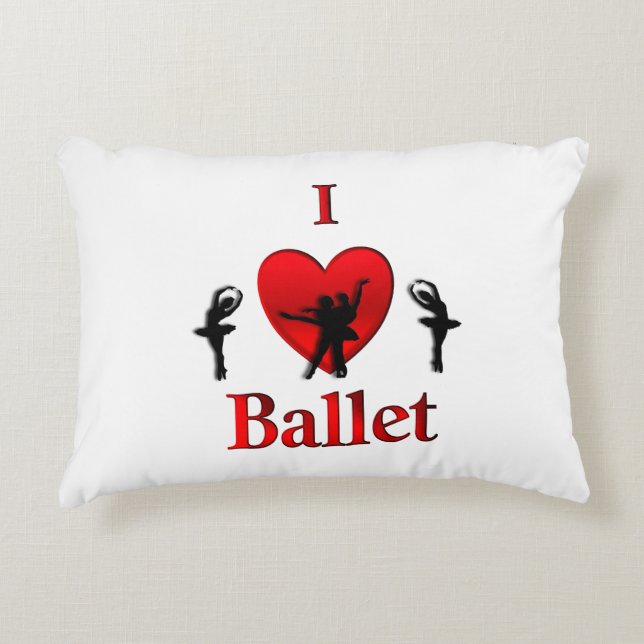 I Heart Ballet Prydnadskudde (Framsidan)