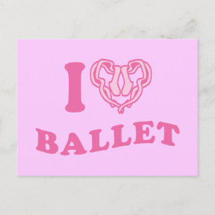 I Heart Ballet Vykort