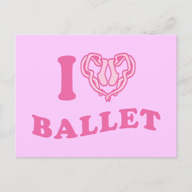 I Heart Ballet Vykort (Framsida)