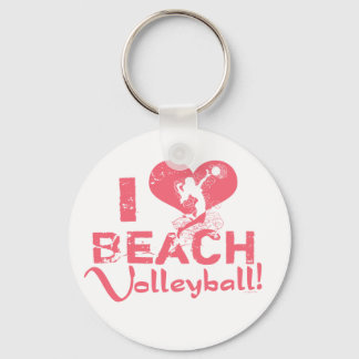 I Heart Beach Volleyball Nyckelring