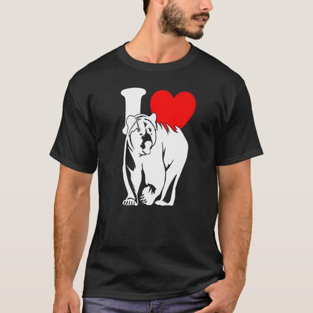 I Heart Bears  Cute I Love Bears Grizzly Bear T Shirt (Framsida)