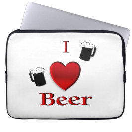 I Heart Beer Design Laptop Fodral