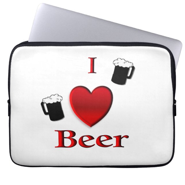 I Heart Beer Design Laptop Fodral (Framsidan)