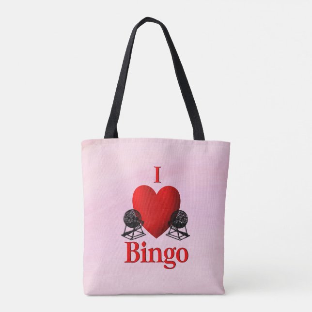 I Heart Bingo Rosa Tygkasse (Baksida)