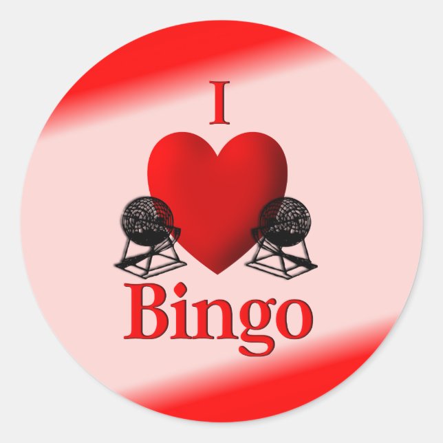 I Heart Bingo Runt Klistermärke (Framsida)