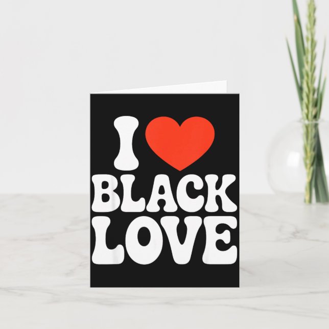I Heart Black Love Couple Matching Couples African Kort (Framsida)