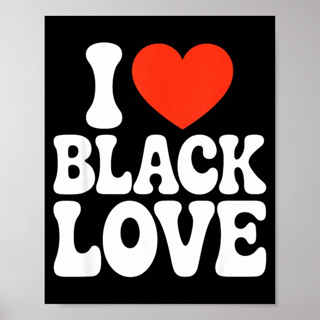 I Heart Black Love Couple Matching Couples African Poster (Framsidan)