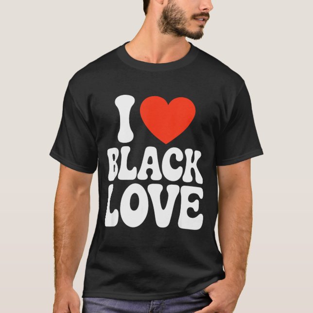 I Heart Black Love Couple Matching Couples African T Shirt (Framsida)