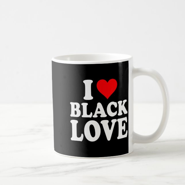 I Heart Black Love Cute Matching Couples African A Kaffemugg (Höger)