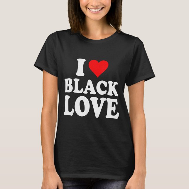 I Heart Black Love Cute Matching Couples African A T Shirt (Framsida)